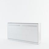 Single (90cm) Horizontal Wall Bed (Spring Lift) White Matt