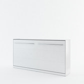 Single (90cm) Horizontal Wall Bed (Spring Lift) White Matt