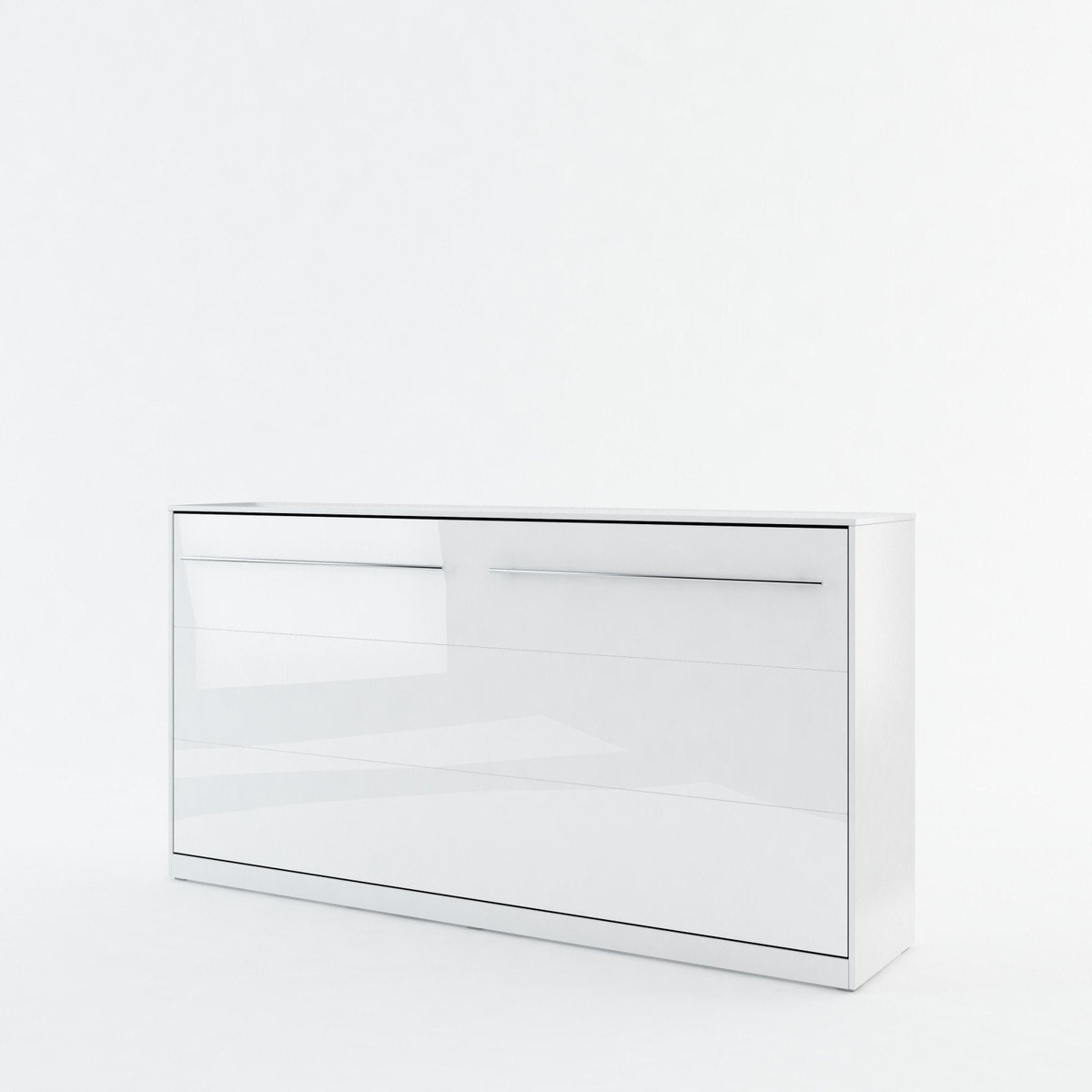 Single (90cm) Horizontal Wall Bed (Spring Lift) White Gloss