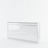 Single (90cm) Horizontal Wall Bed (Spring Lift) White Gloss
