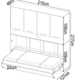 Single (90cm) Horizontal Wall Bed with Cabinet