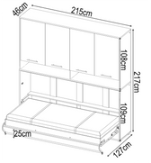Single (90cm) Horizontal Wall Bed with Cabinet