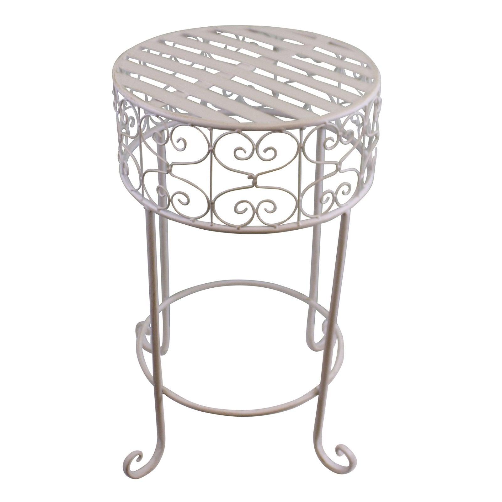 Cream Scroll Metal Plant Stand - £52.99 - Planters, Vases & Plant Stands 