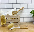 Cream Washing Up Brush with Bamboo Wooden Handle-