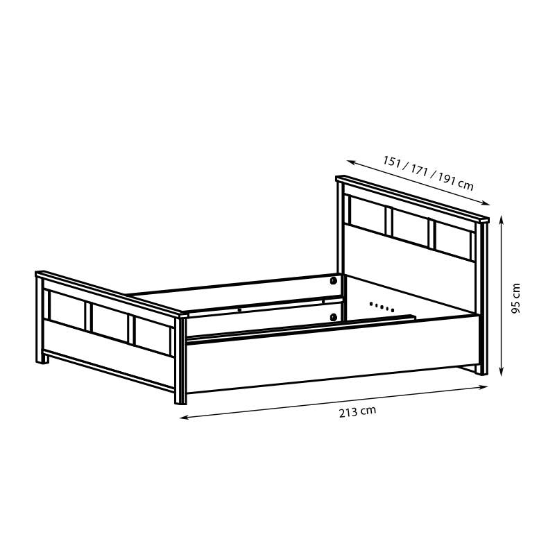 Cremona Bed with LED in 3 Sizes-Bed Frame
