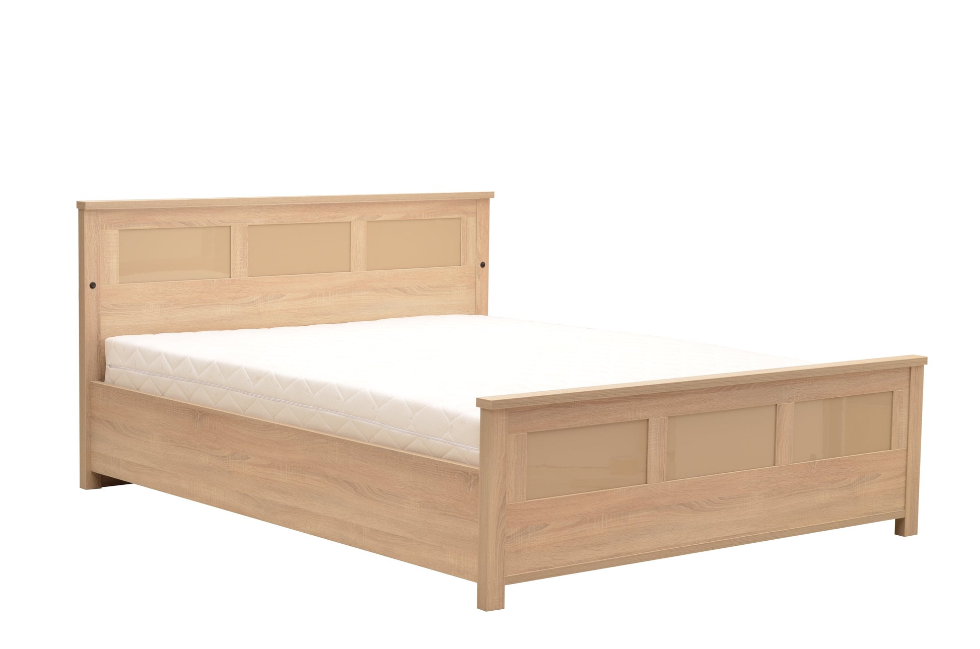 Cremona Bed with LED in 3 Sizes Oak Sonoma Bed Frame 