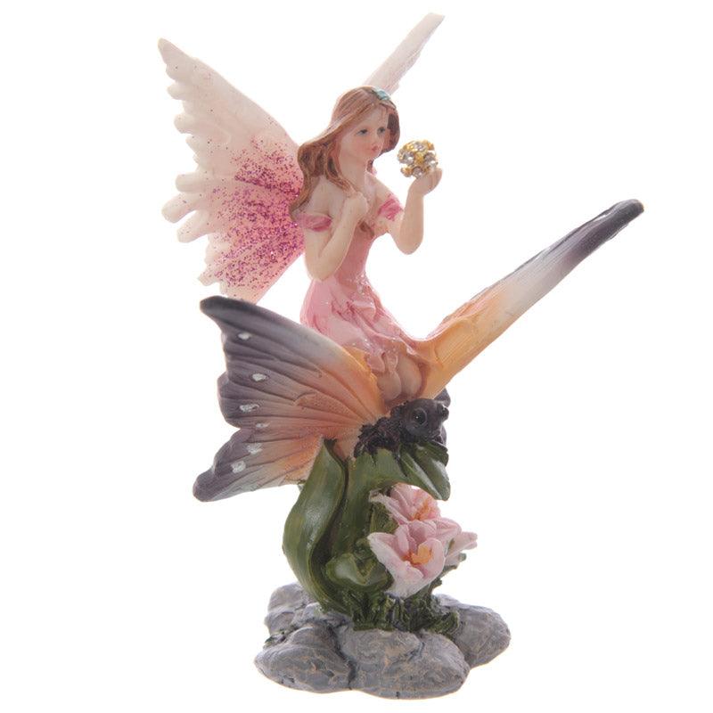 Cute Flower Fairy Riding Butterfly Figurine - £9.99 - 