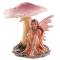 Cute Flower Fairy Sheltering Under Mushroom Figurine-