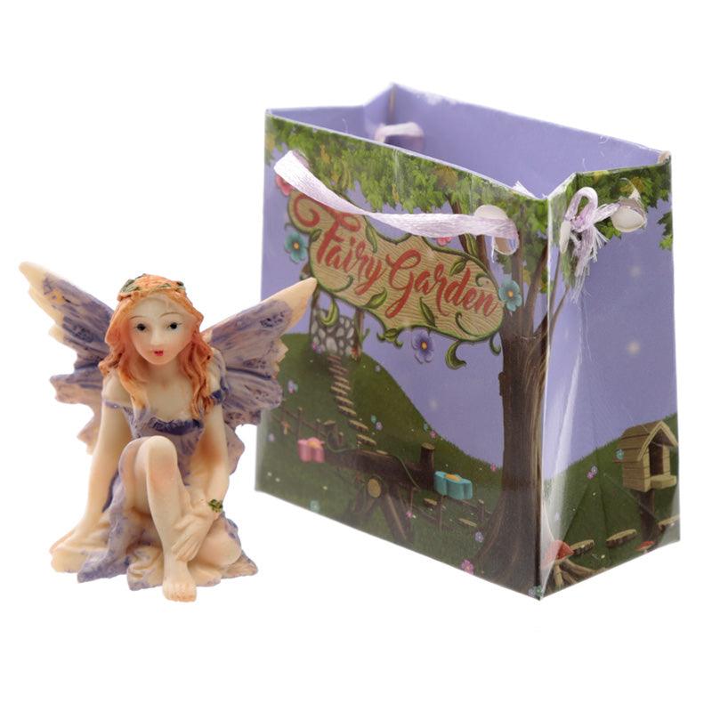 Cute Mini Garden Flower Fairy Figurine in a Gift Bag-