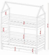 Single (3ft) Tall Wooden Bunk Bed with Trundle & Storage Drawers