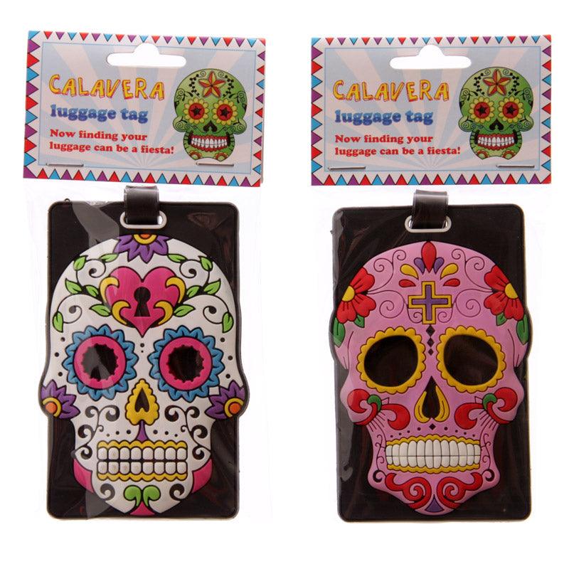 Day of the Dead Skull PVC Luggage Tag-