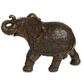 Decorative Elephant Medium Figurine - Peace of the East Dark Brushed Wood Effect-