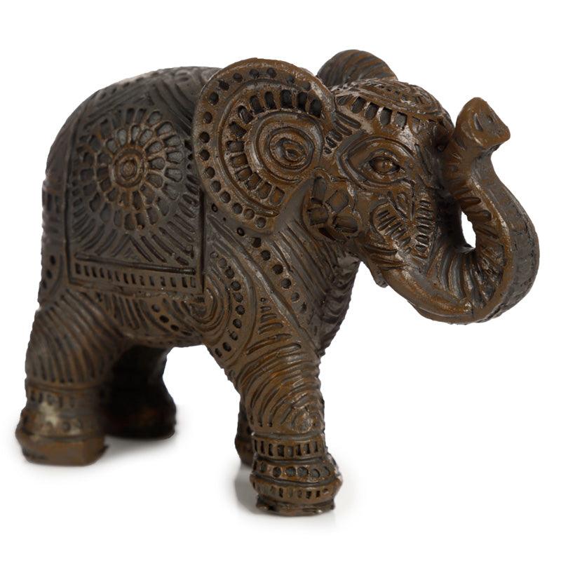 Decorative Elephant Small Figurine - Peace of the East Dark Brushed Wood Effect - £9.99 - 