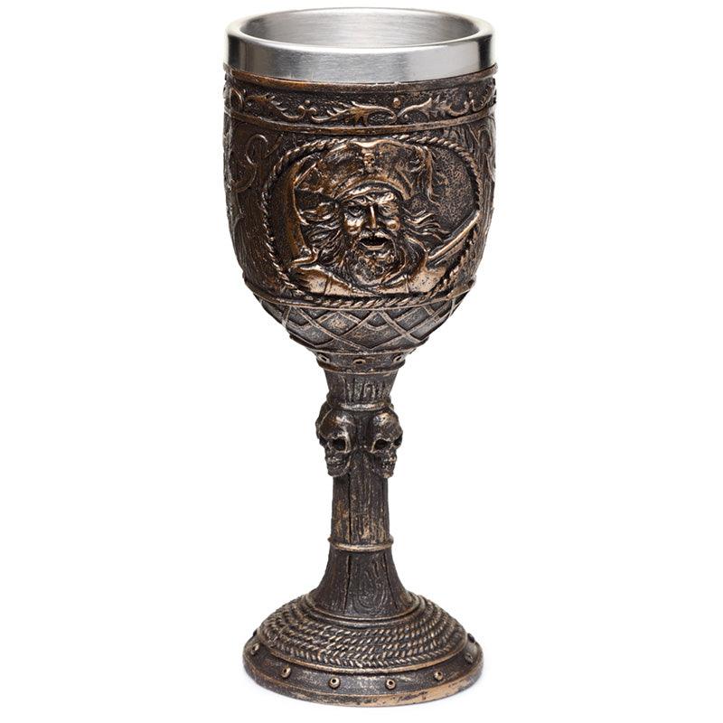Decorative Goblet - Brushed Gold Wood Effect Pirate-