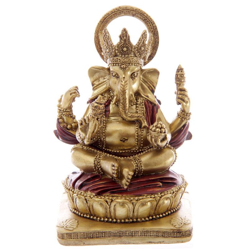 Decorative Gold and Red 14cm Ganesh Statue - £12.49 - 