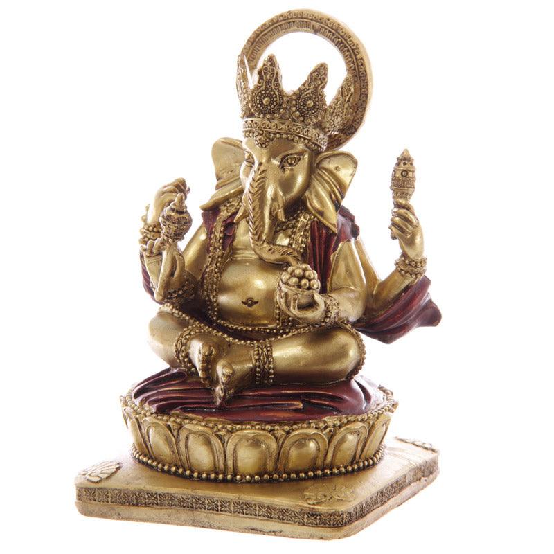 Decorative Gold and Red 14cm Ganesh Statue - £12.49 - 