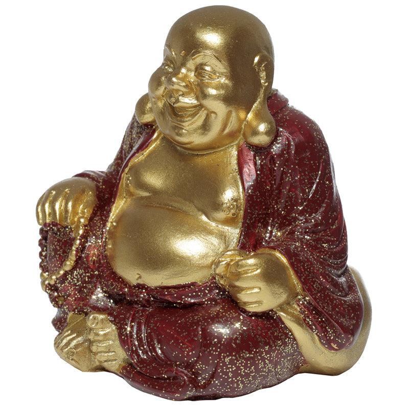 Decorative Ornament - Mini Lucky Glitter Chinese Laughing Buddha 6cm - £7.0 - 