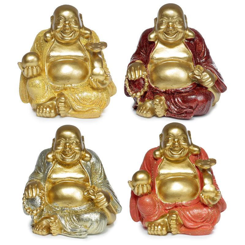 Decorative Ornament - Mini Lucky Glitter Chinese Laughing Buddha 8cm - £8.99 - 