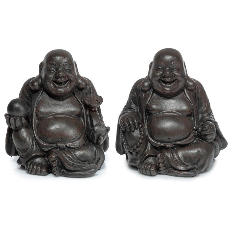 Decorative Ornament - Peace of the East Wood Effect Mini Chinese Laughing Buddha - £7.0 - 