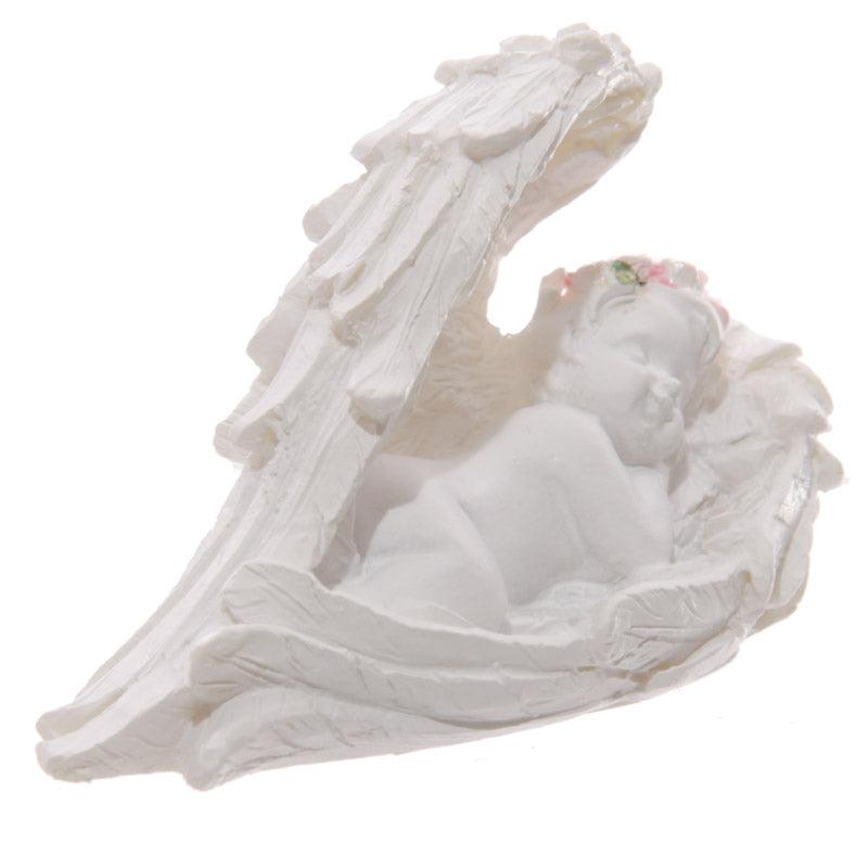 Decorative Rose Cherub Sleeping Figurine-