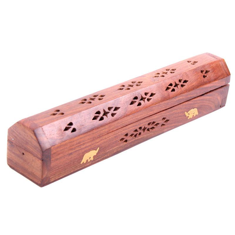 Decorative Sheesham Wood Box with Elephant Design - £9.99 - 