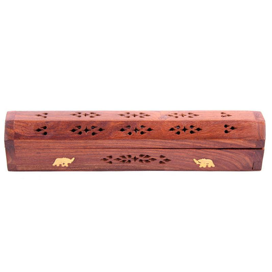 Decorative Sheesham Wood Box with Elephant Design - £9.99 - 
