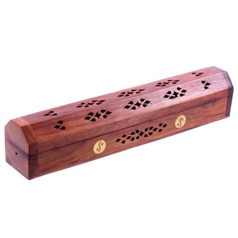 Decorative Sheesham Wood Box with Yin Yang Design - £9.99 - 