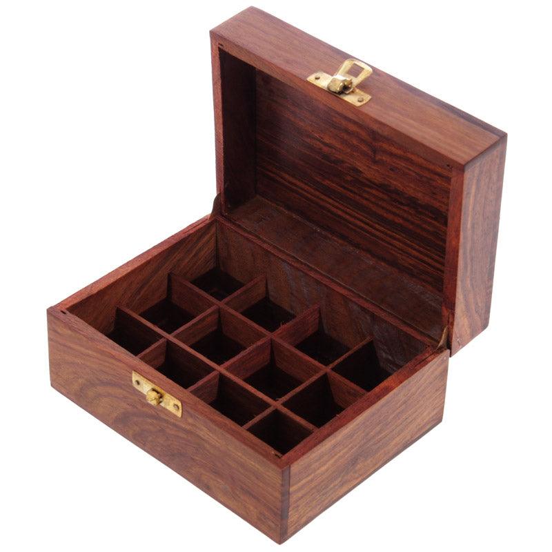 Decorative Sheesham Wood Carved Compartment Box Medium - £19.99 - Jewellery Storage Trinket Boxes 