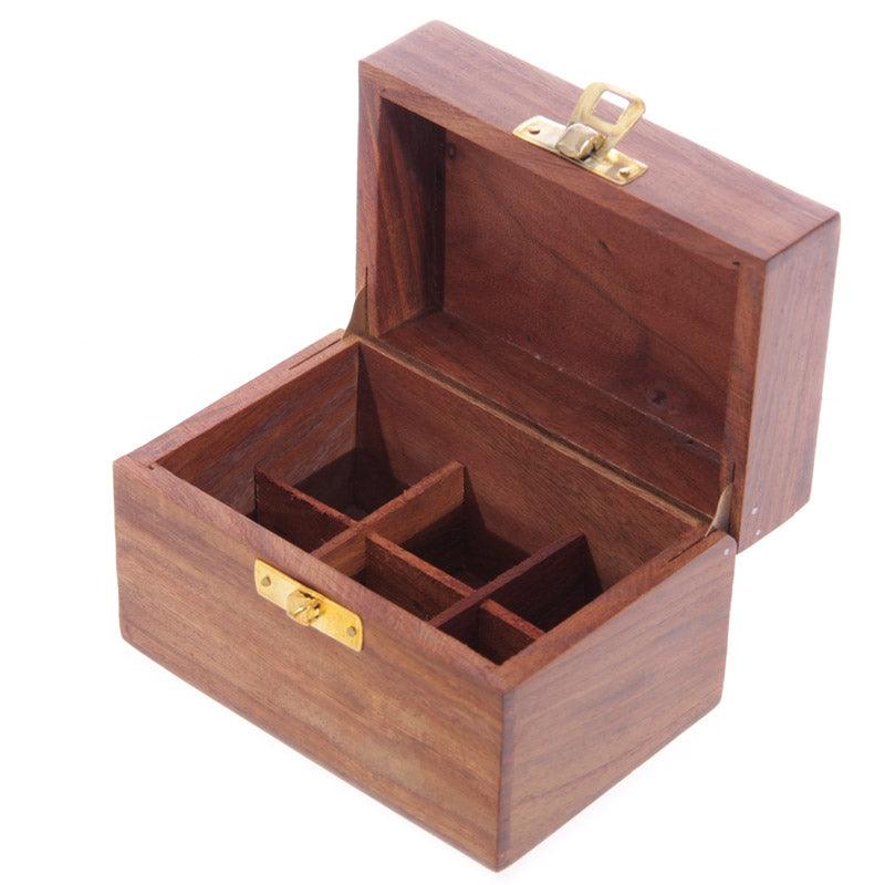 Decorative Sheesham Wood Floral Compartment Box Small - £13.49 - Jewellery Storage Trinket Boxes 