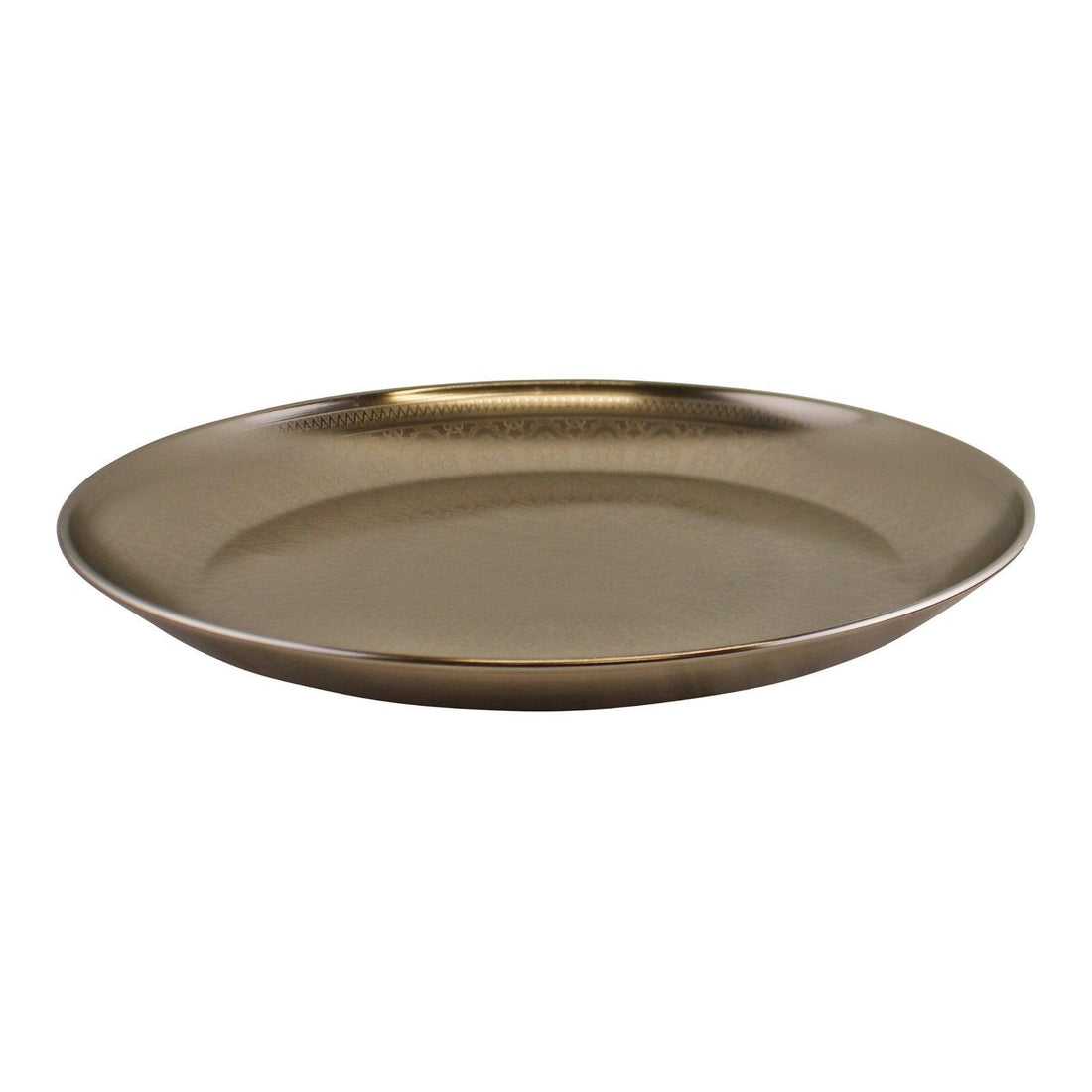 Decorative Silver Metal Tray With Etched Design - £22.99 - Bowls & Plates 