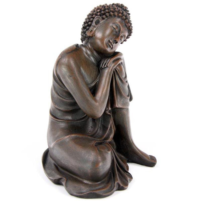 Decorative Wood Effect Thai Buddha with Head on Knee - £9.99 - 