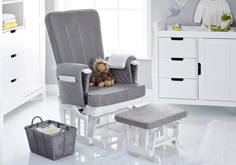 Deluxe Reclining Glider Chair and Stool - Obaby