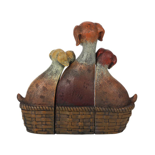 Dog Family In Basket-Ornaments