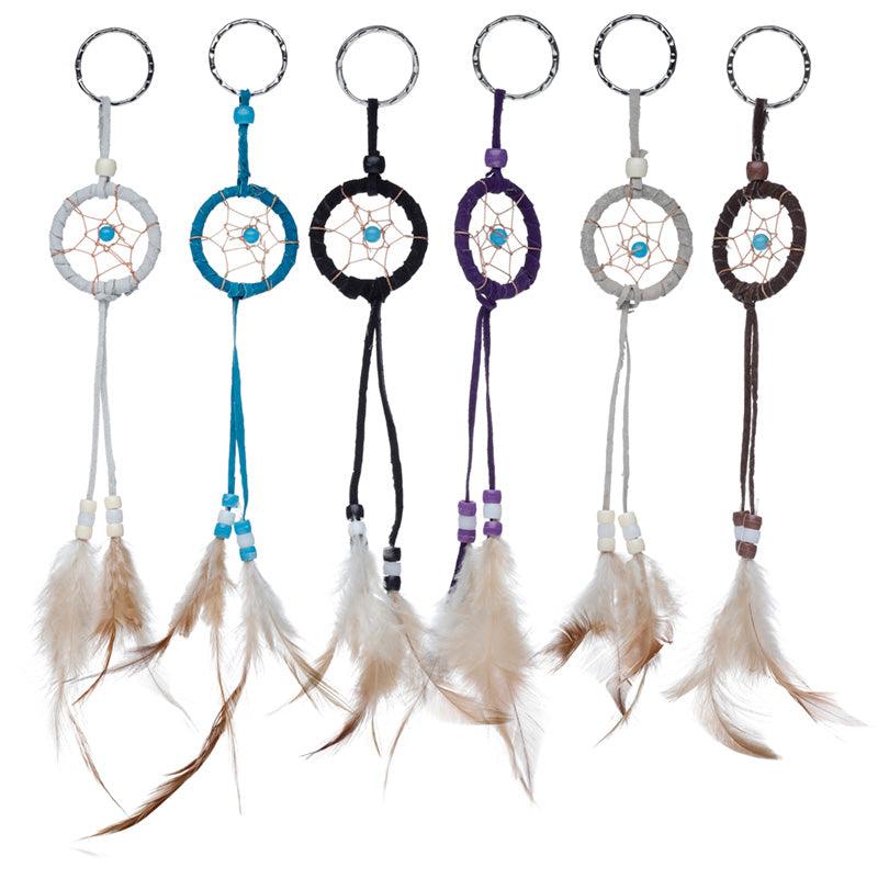 Dreamcatcher Keyring - Mini Feathers with Beads - £6.0 - 