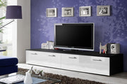 Duo TV Cabinet in Black and White Gloss - £162.0 - Living Room TV Cabinet 