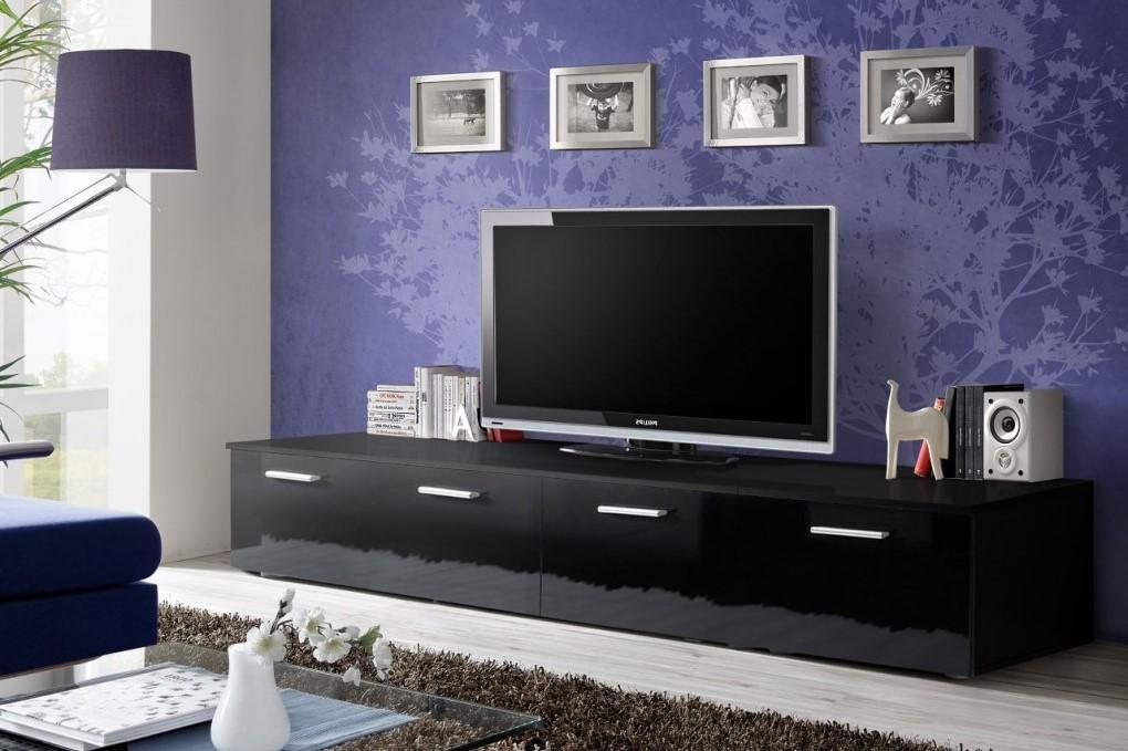 Duo TV Cabinet in Black Gloss - £162.0 - Living Room TV Cabinet 