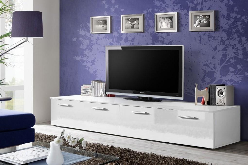 Duo TV Cabinet in White Gloss - £162.0 - Living Room TV Cabinet 