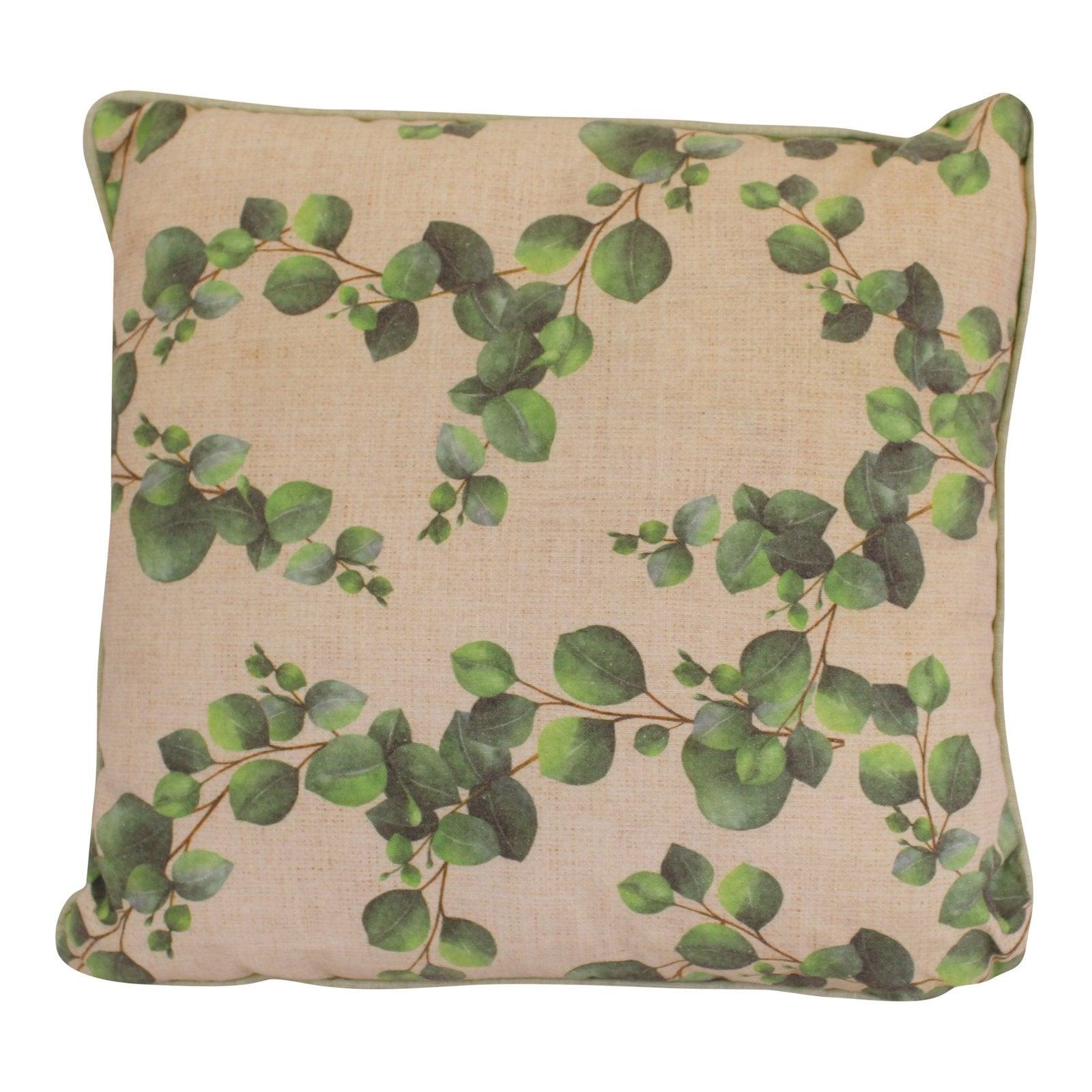 Eucalyptus Design Square Cushion, 36cm-Throw Pillows