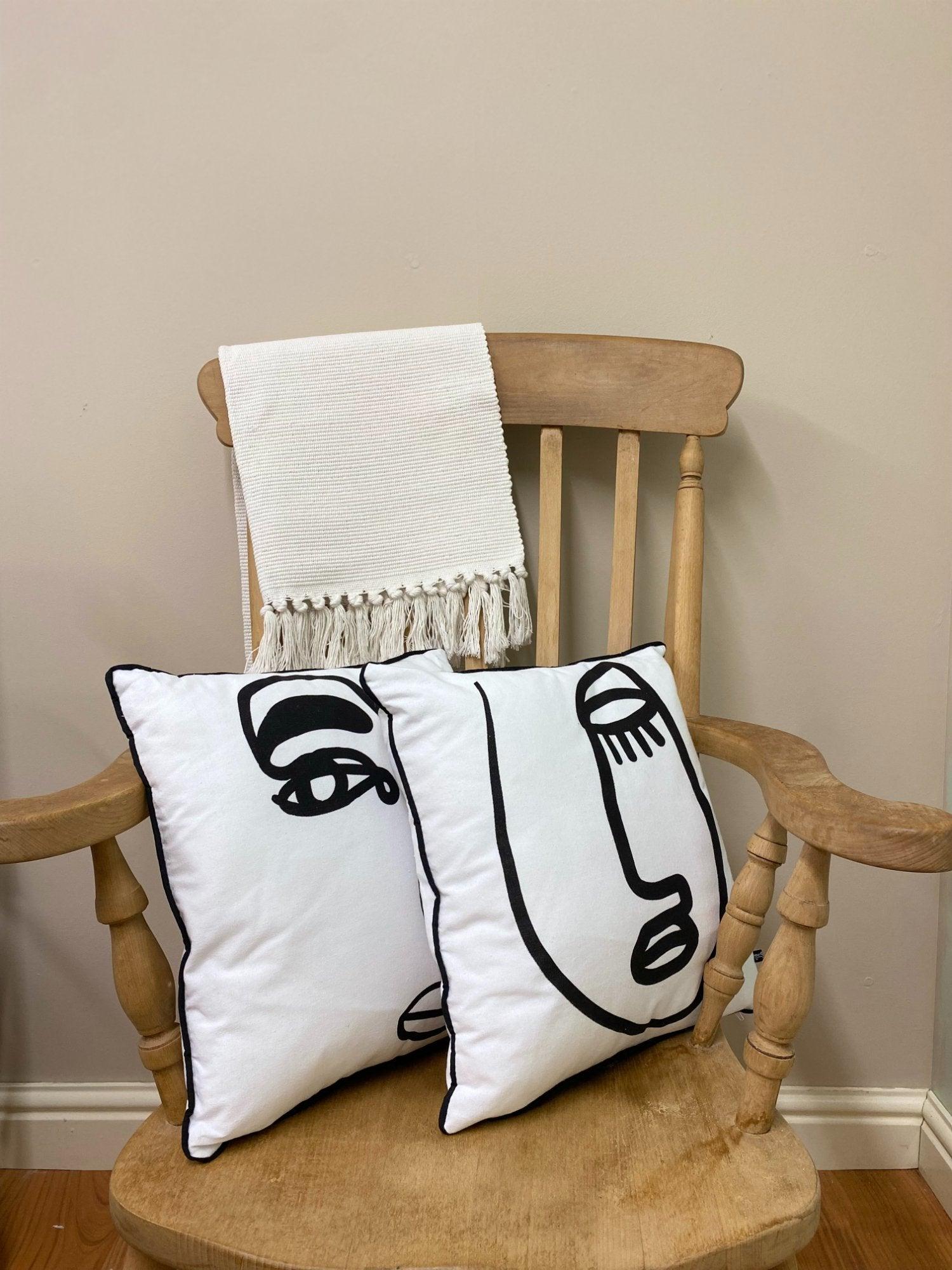 Face Print Scatter Cushions-Throw Pillows