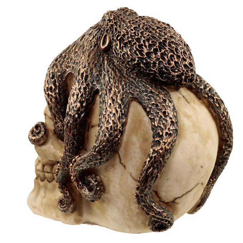 Fantasy Bronze Octopus Skull Ornament-