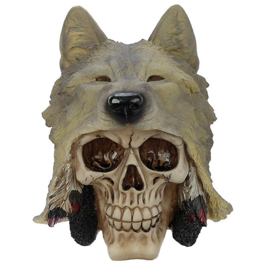Fantasy Skull with Wolf Head Ornament - £21.49 - 