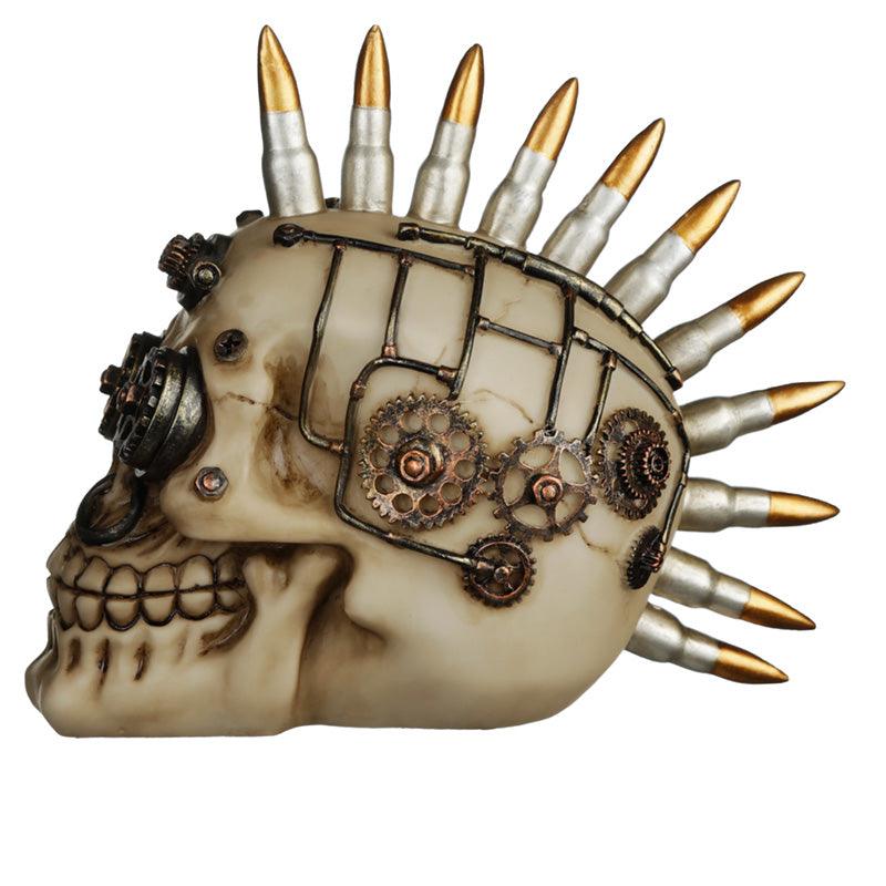 Fantasy Steampunk Skull Ornament - Bullet Mohican - £21.99 - 