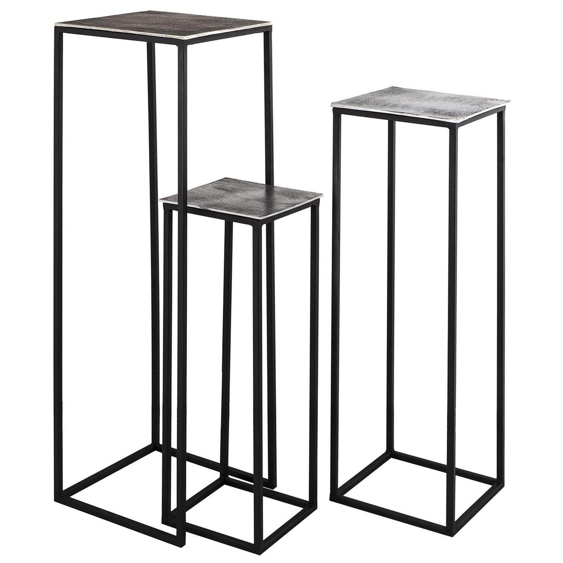 Farrah Collection Silver set of Three large Display Tables - £369.95 - Furniture > Tables > Nests Of Tables 