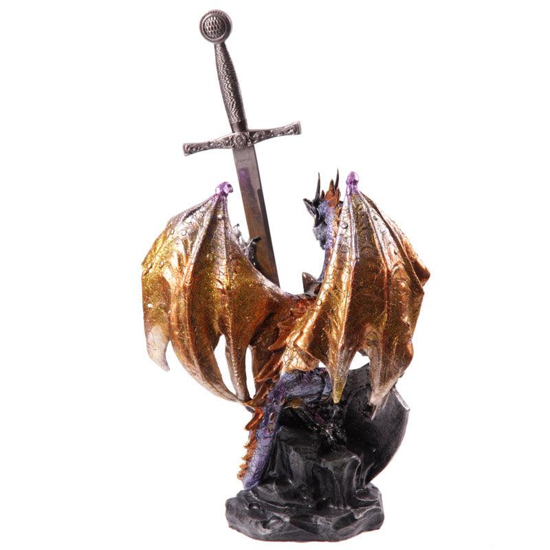 Fire Shield Dark Legends Dragon Figurine-