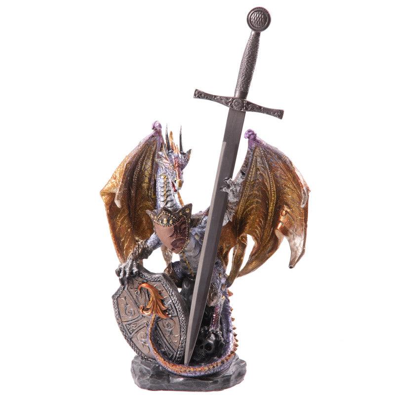 Fire Shield Dark Legends Dragon Figurine - £65.49 - 