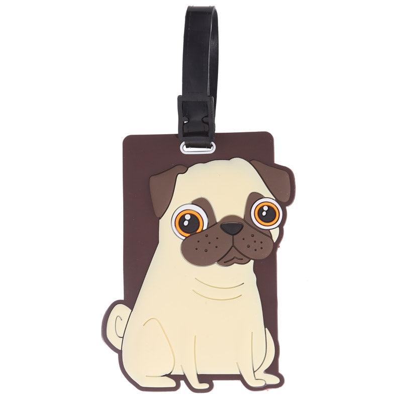Fun Novelty Pug Design PVC Luggage Tag-