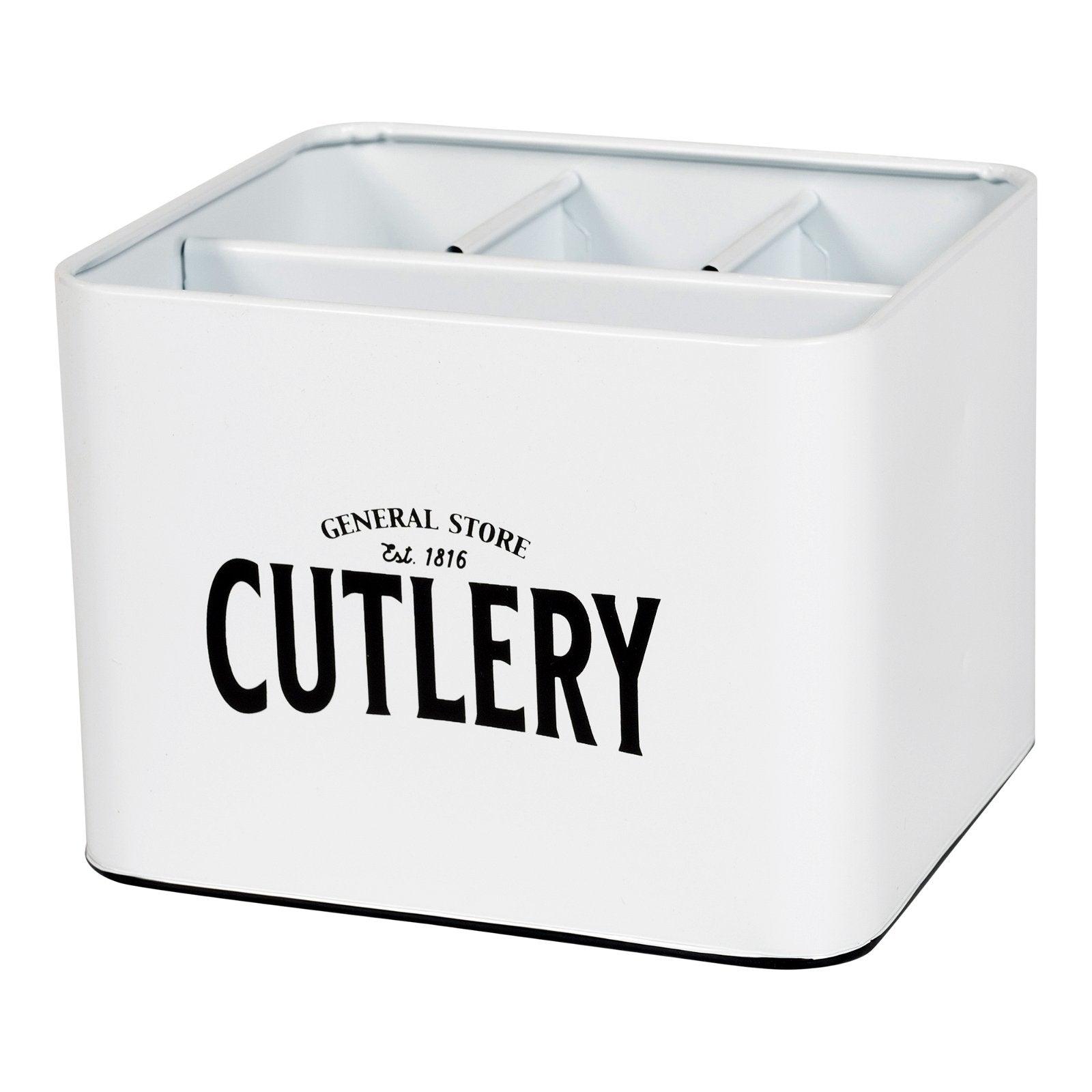 General Store Metal Cutlery Box 18x16cm - £25.99 - Kitchen Storage 
