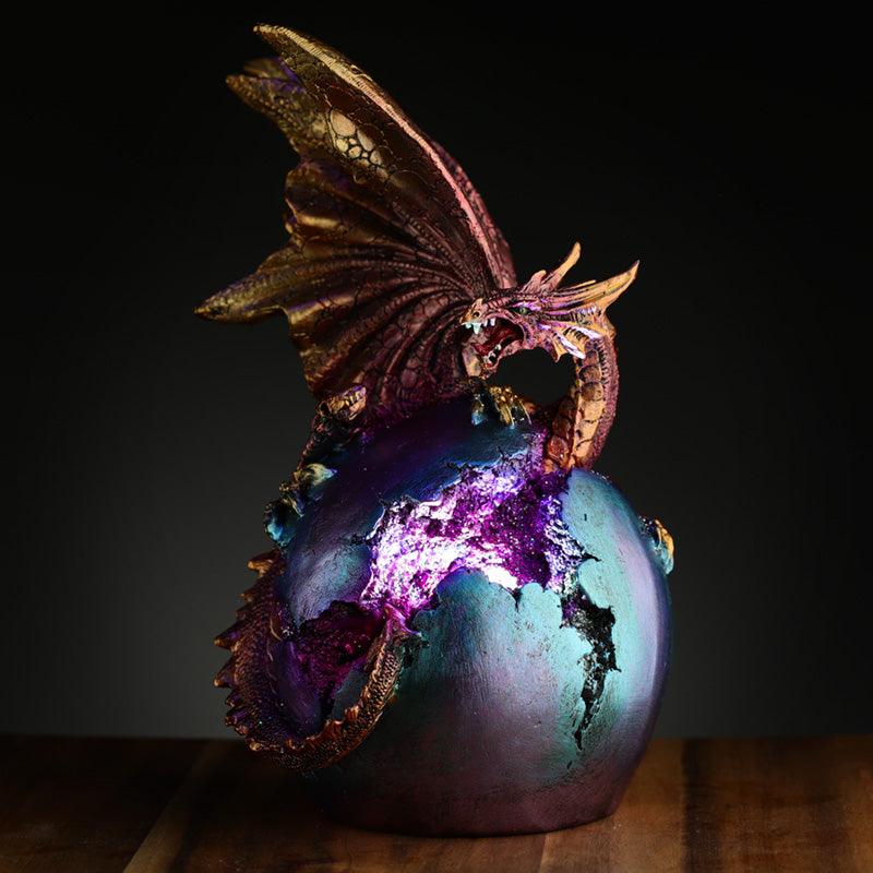 Geode Fire Egg LED Dark Legends Dragon Figurine - £35.49 - 