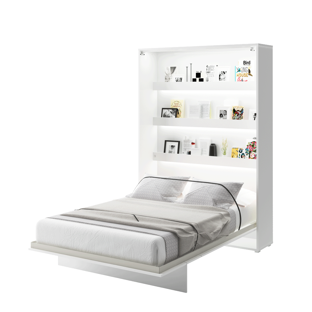Vertical Folding Wall Bed – Double 140cm | Hidden Pull Down Bed with Self-Hold Spring & Locking System