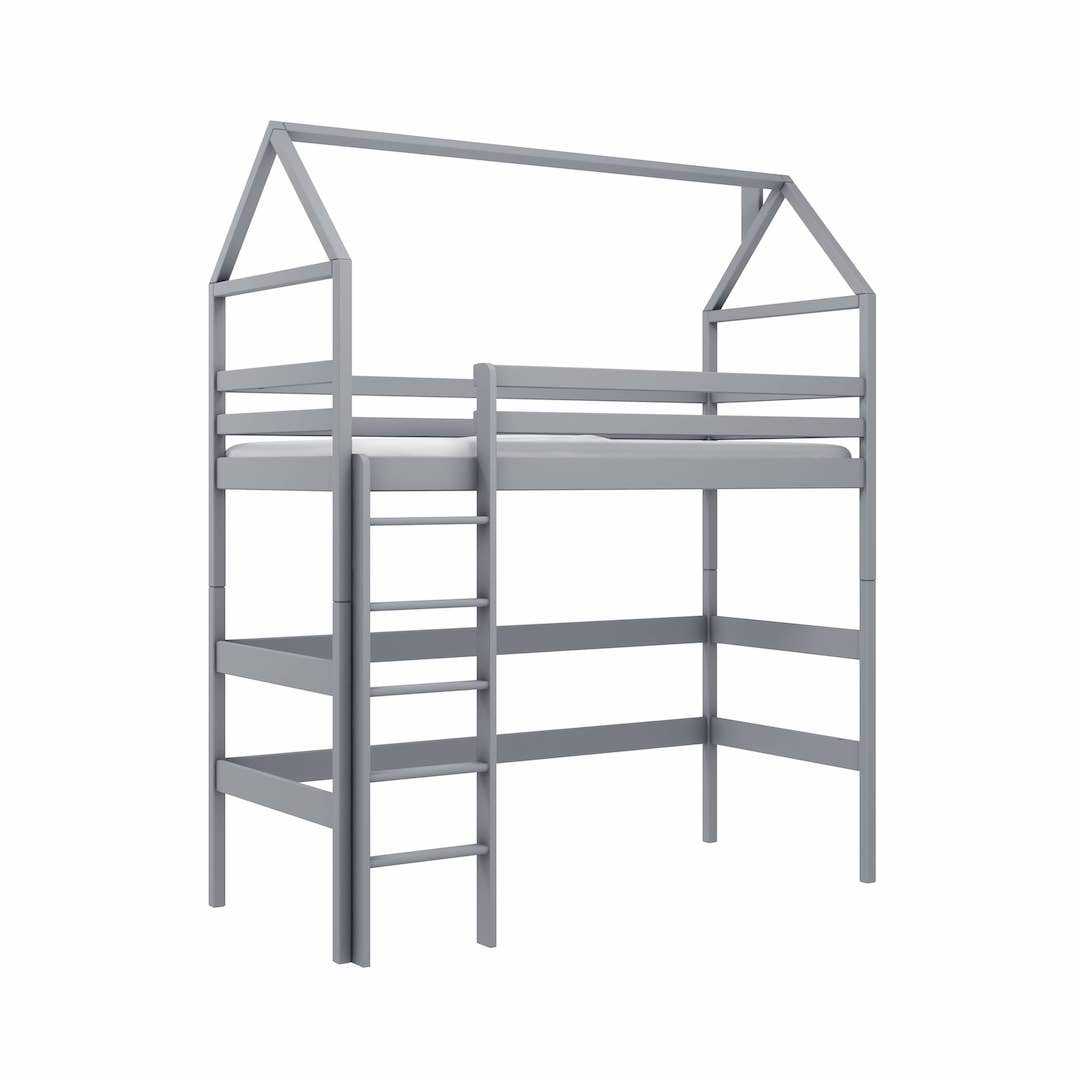Single (3ft) Solid Pine High Sleeper Loft Bed Grey